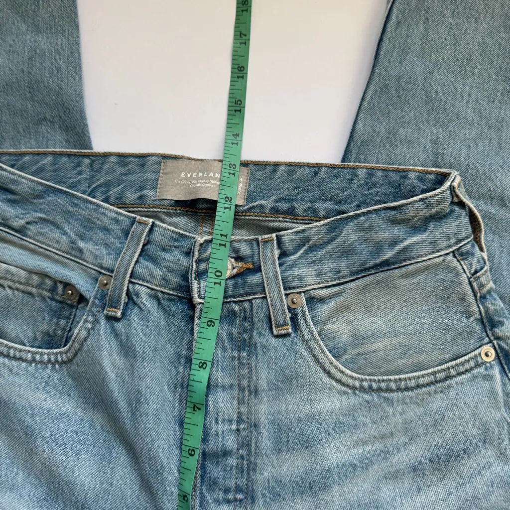 Everlane The Curvy ’90s Cheeky® Jean Sunbleached Blue Wash Size 26 - Image 8