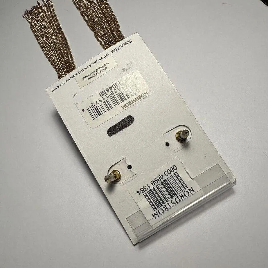 NWT Pierced Chain Tassel Gold Tone Earrings Faux Pearl - BP - Nordstrom - Image 5