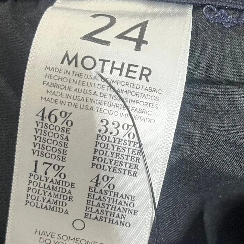 Mother Pleated Trainer Pants French Kissing Navy Women’s Size 24 Ankle Banded Blue - Image 10