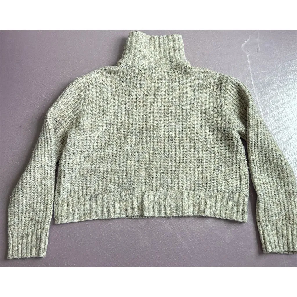 Sincerely Jules Women's Beige Knit Zip Collared Crop Sweater Size‎ L Trendy Tan Size L - Image 2