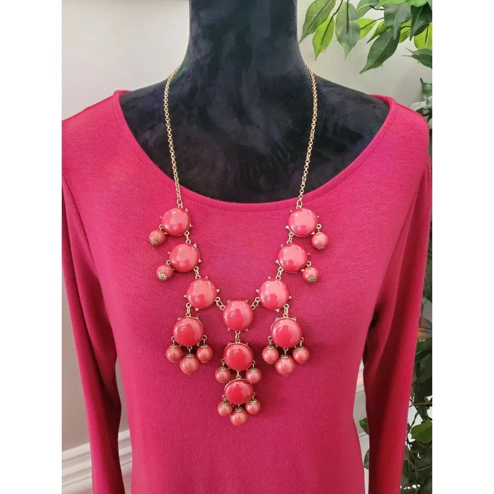 CB Established 1962 Women's Solid Red Polyester Round Neck Long Sleeve Blouse M Size M - Image 2