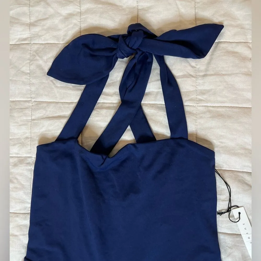 NWT Revolve X Susana Monaco Navy Blue Cross Back Swing Mini Dress Preppy- Small - Image 5