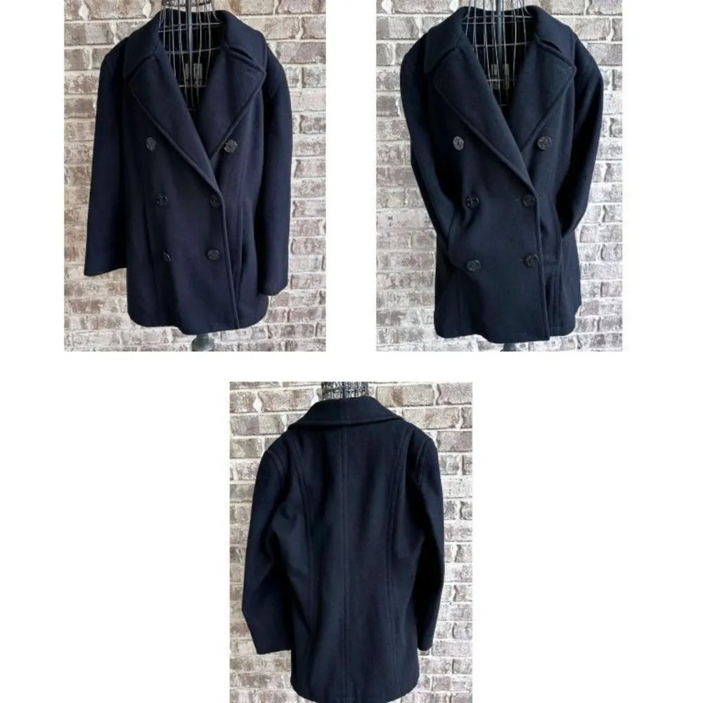 Vintage 80's Jones New York Peacoat Medium? JNY 100% Wool Navy Nautical … - Image 3