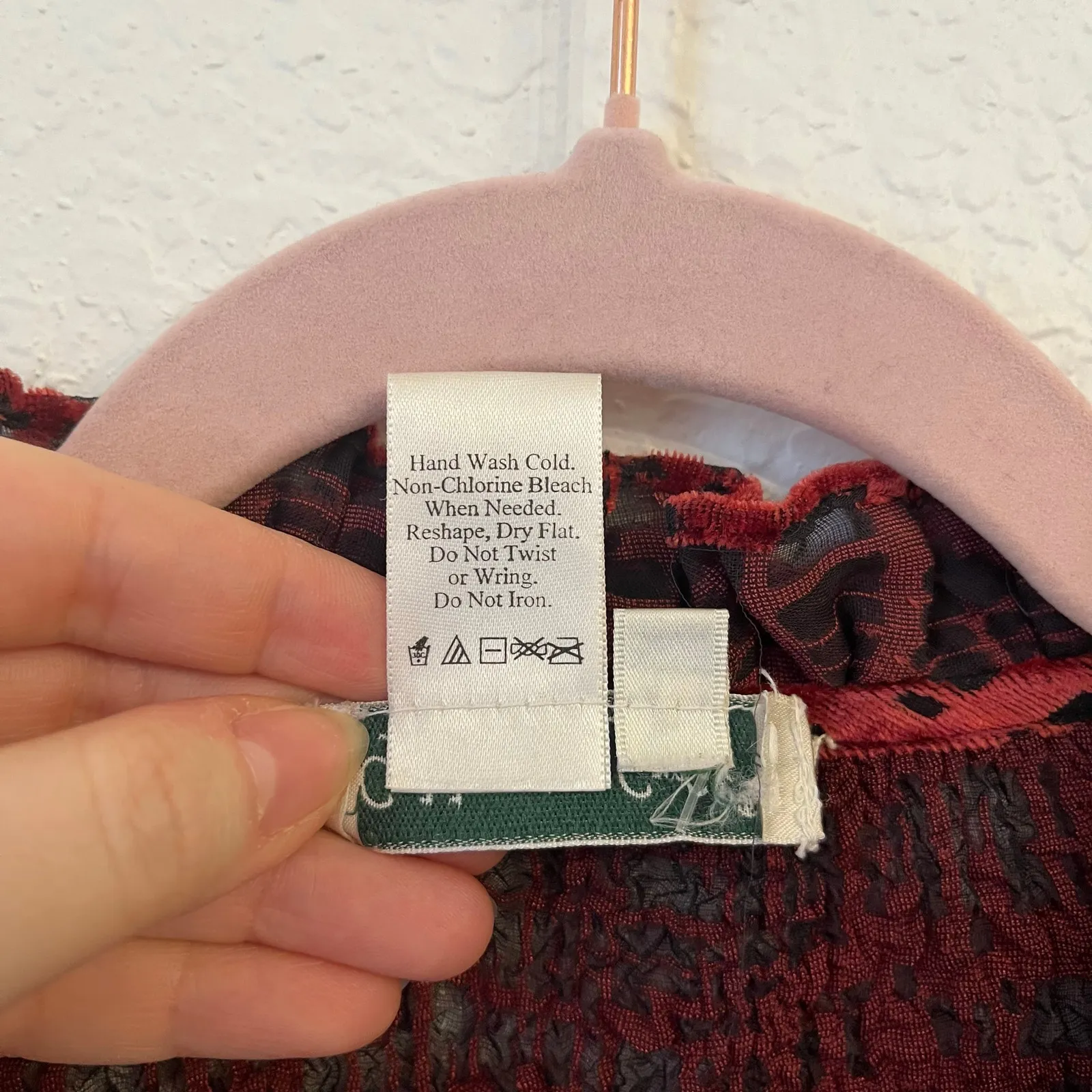 Coldwater Creek Velvet Burnout Cardigan 1X Deep Red Ruffle Trim Whimsigoth Sheer - Image 8