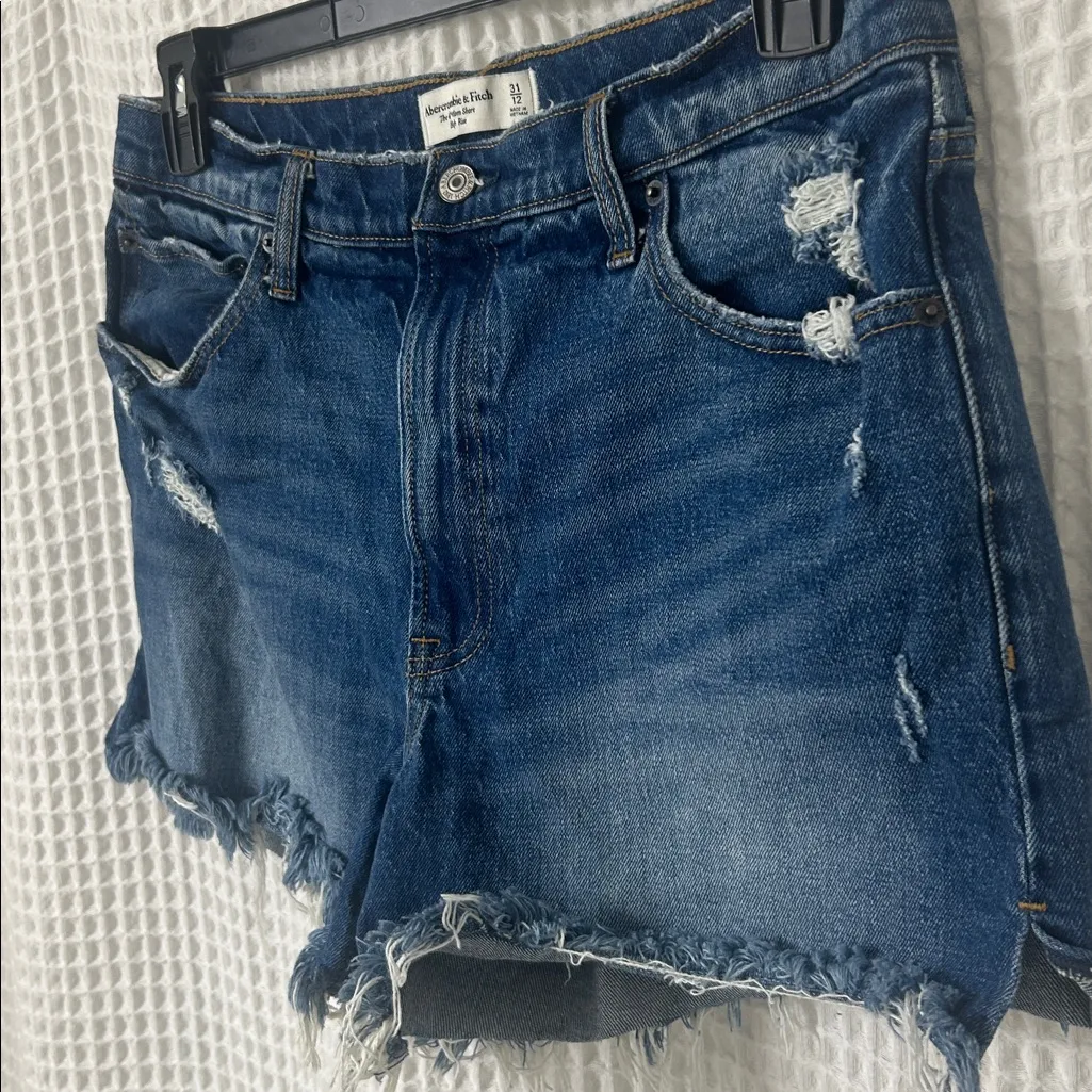 Abercrombie & Fitch The 4” Mom Short High Rise Jean Denim Shorts size 31/12 - Image 6