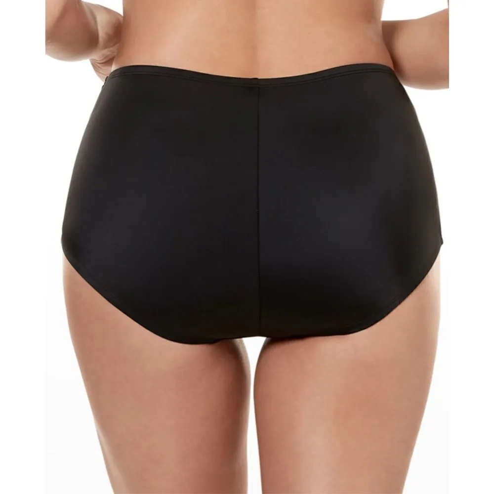 New. Miraclesuit black hi-waisted skirted front bikini bottom. Retails $90. Size - Image 3