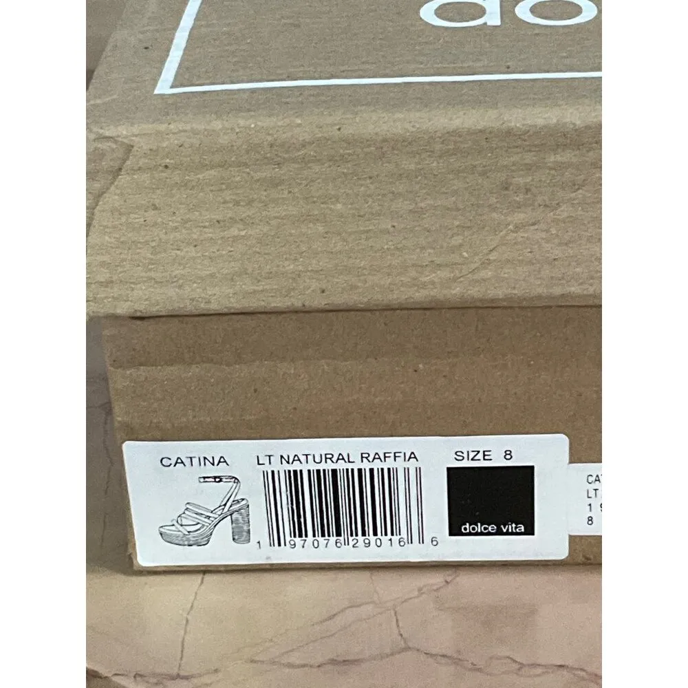 Dolce Vita Catina High Heels in Light Natural 8 with box Womens Platform Raffia Tan - Image 10