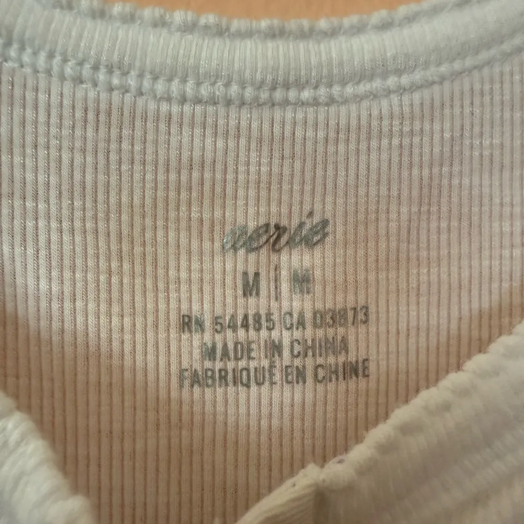 Aerie White Button-Front Tank Top - Image 3