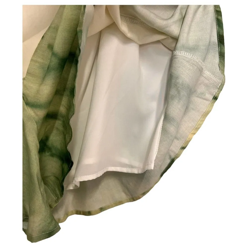 New Never Fully Dressed Shorts Womens 18 Coco High Waisted Zip Tie Dye Green - Image 6