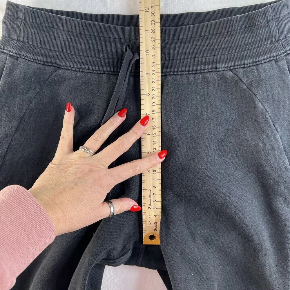 Lululemon Athletica 6 Scuba High Rise Jogger Fleece 28" Black Light Terry Cotton - Image 12