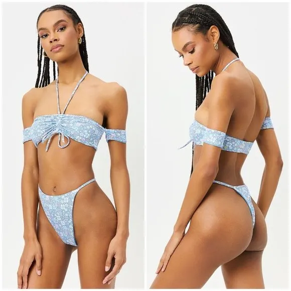 💕FRANKIES BIKINIS💕 Jagger Thong Bikini Bottom Springtime Print ~ Large L NWT - Image 2