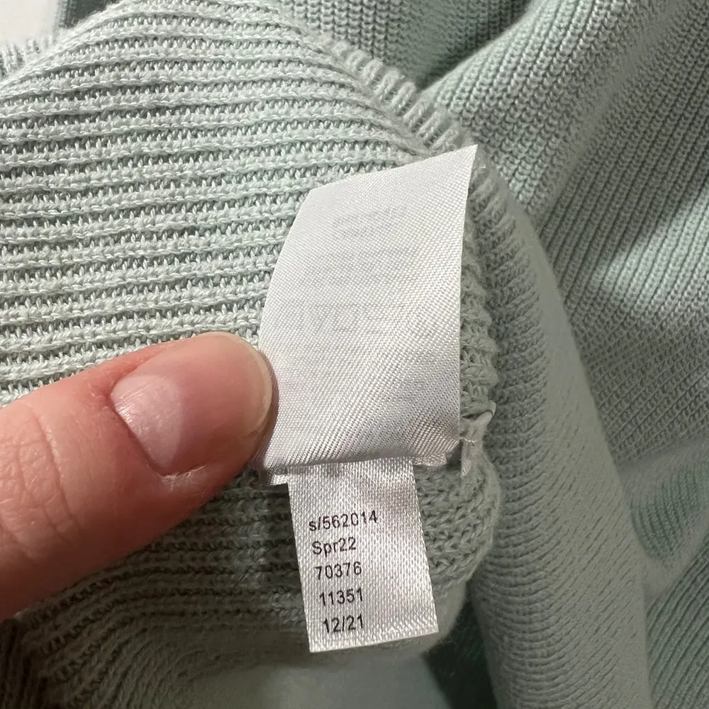 Loft Light Sage Green Sweater with Bubble sleeves Size Small - Image 7