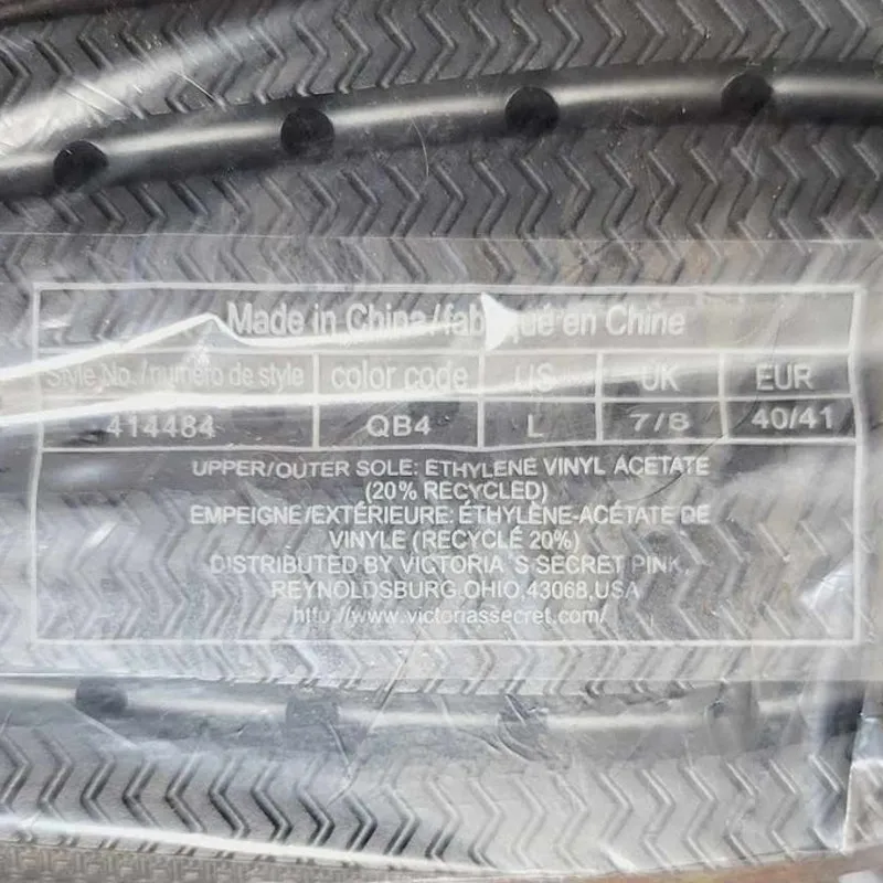 Victoria's Secret PINK Double Strap Pillow Slides Pure Black Large NEW - Image 7