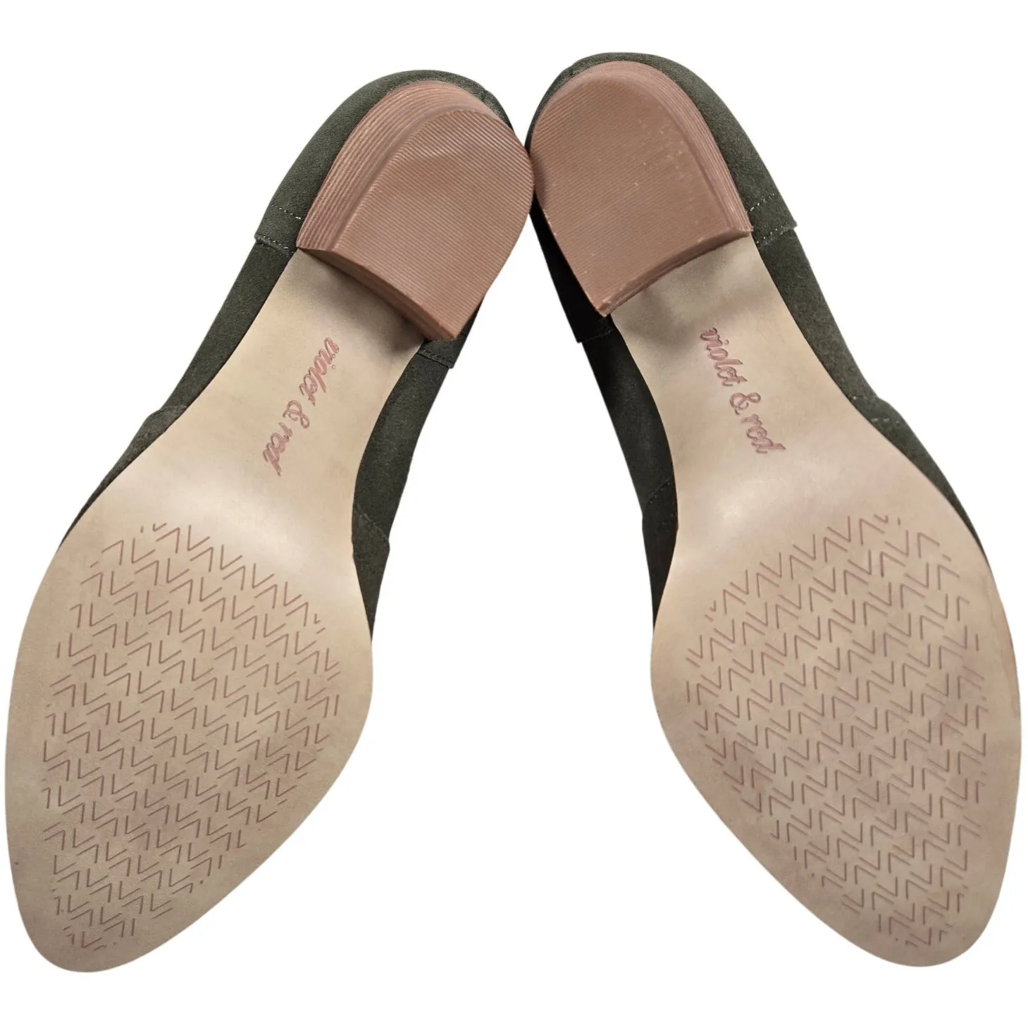 Violet & Red Olive Cupid‎ Bootie Stacked Block Heel 8 NWT Green - Image 7