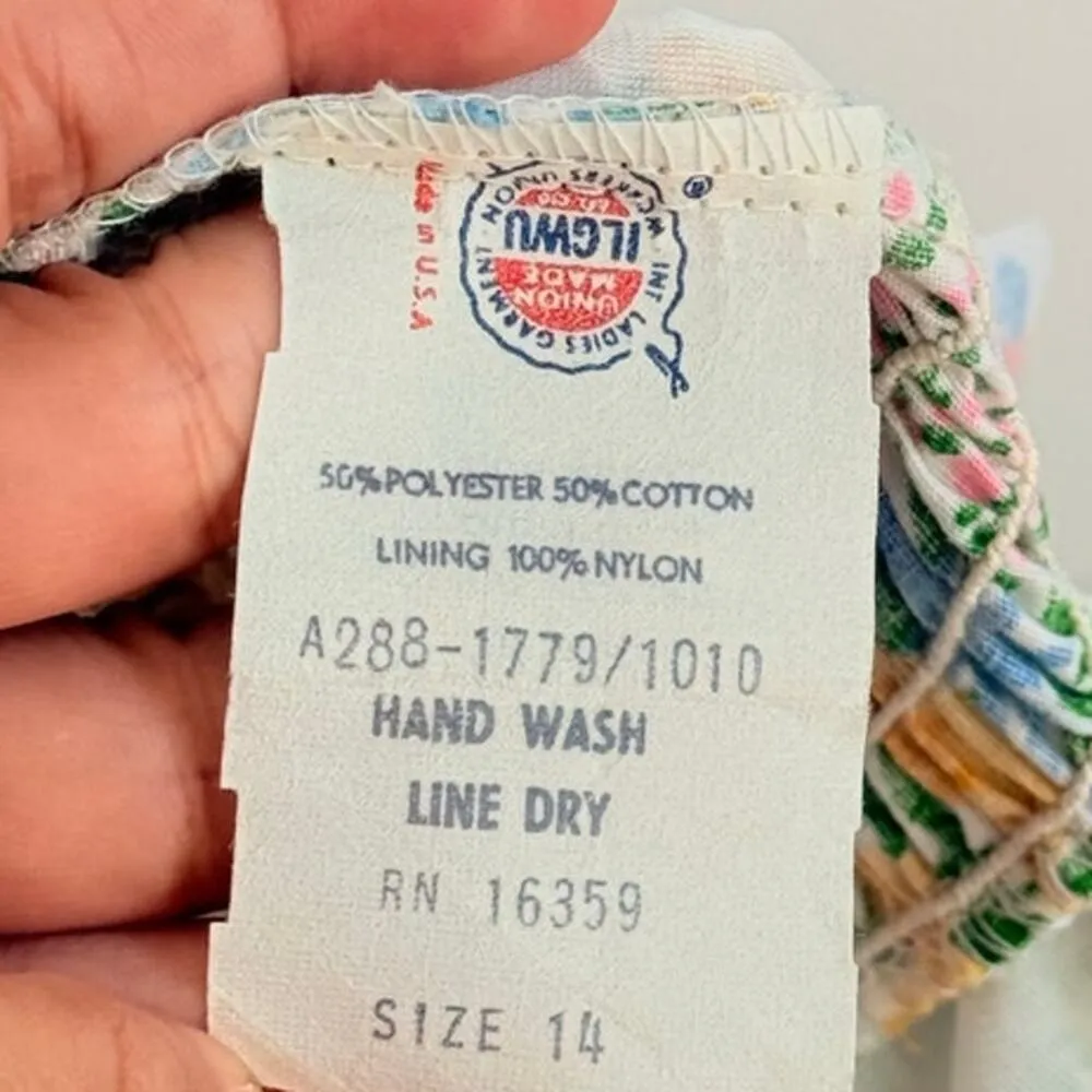 Vintage RARE 1950s JCPenny Flower Print Pinup Swimsuit Playsuit Summer Beach Med Green - Image 6