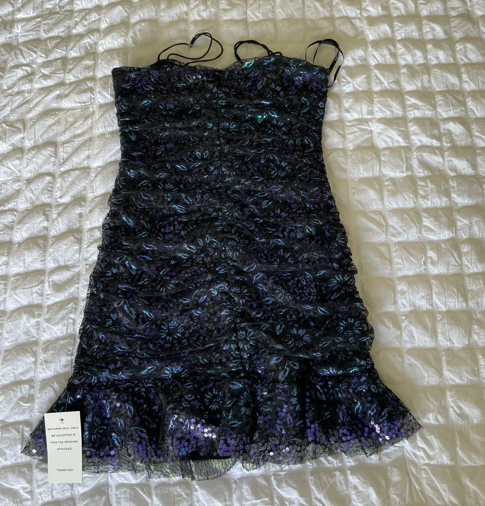 Rodin Sequin Mesh Ruched Mini Dress - Image 7