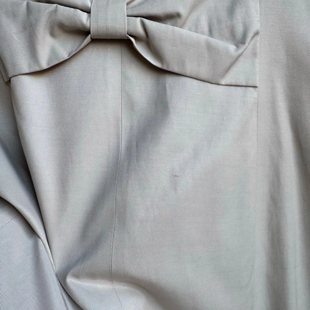 Vintage VERTIGO Paris Women Tan Trench Coat Bow Back Oversize Collar Size Medium - Image 6