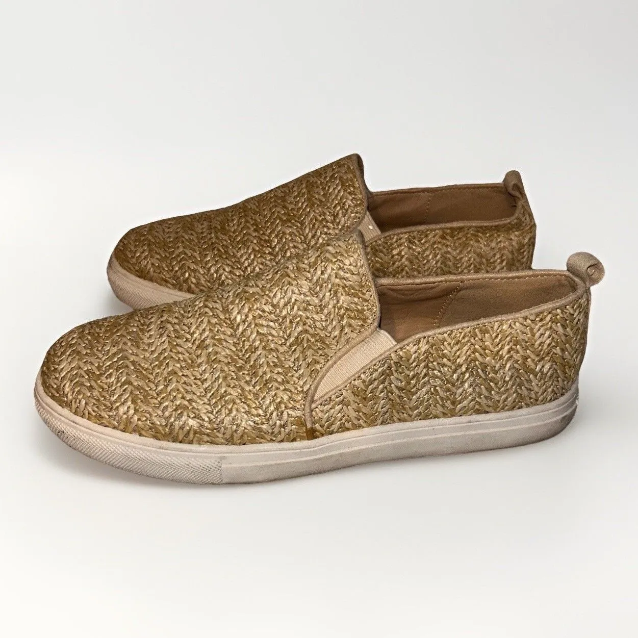 Nicole Miller Tonnille Tan Slip On Shoes‎ Womens Size 8.5 Tan Raffia - Image 2