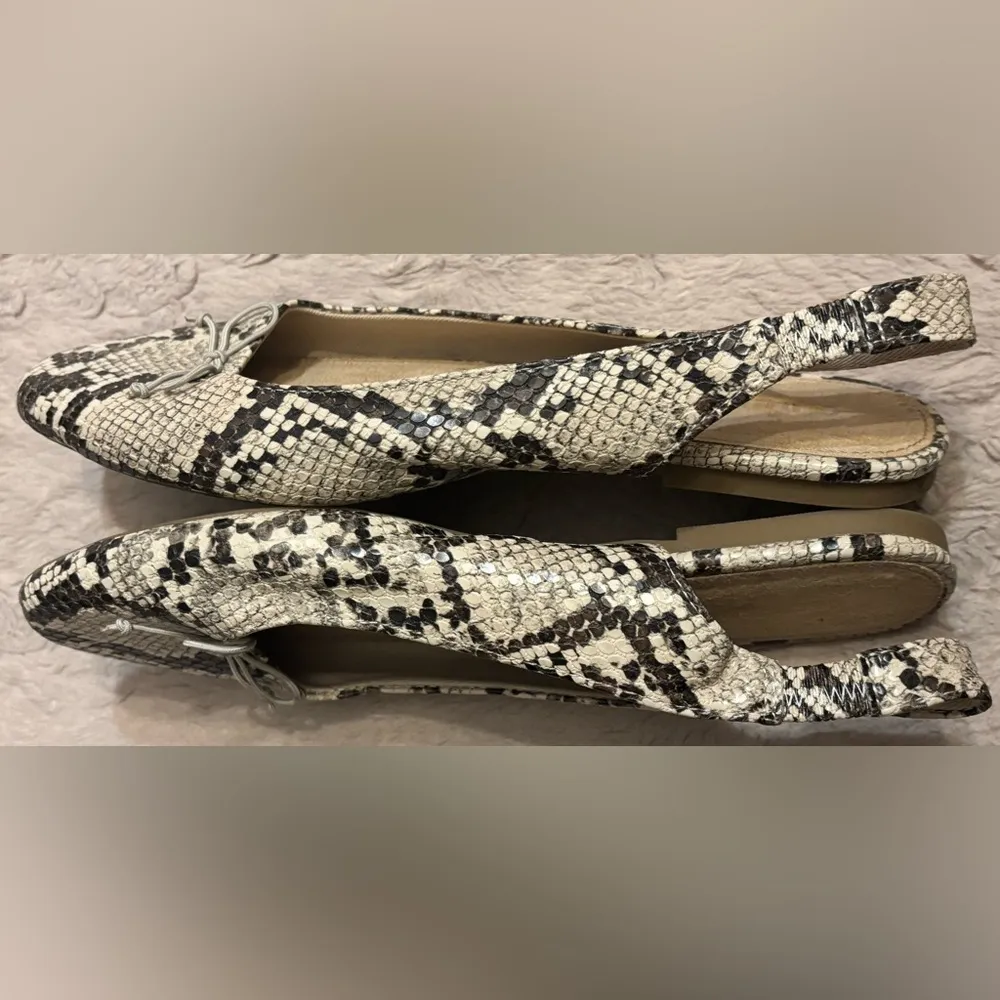 Women's Snakeskin Slingback Flats - Image 7