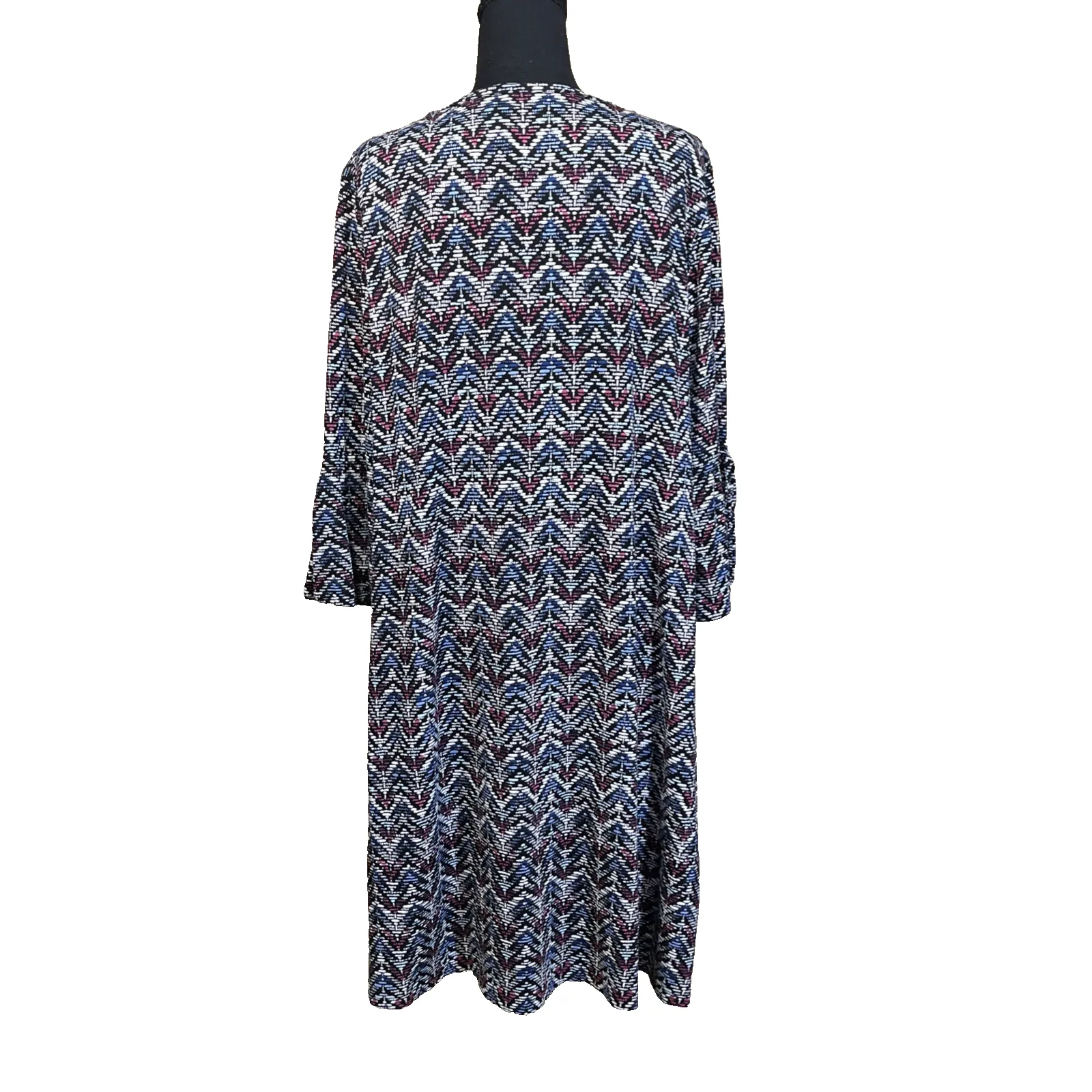 Chicos Geometric Print A Line Dress Size 3 16/18 XL Career Stretch Knit Mature - Image 2