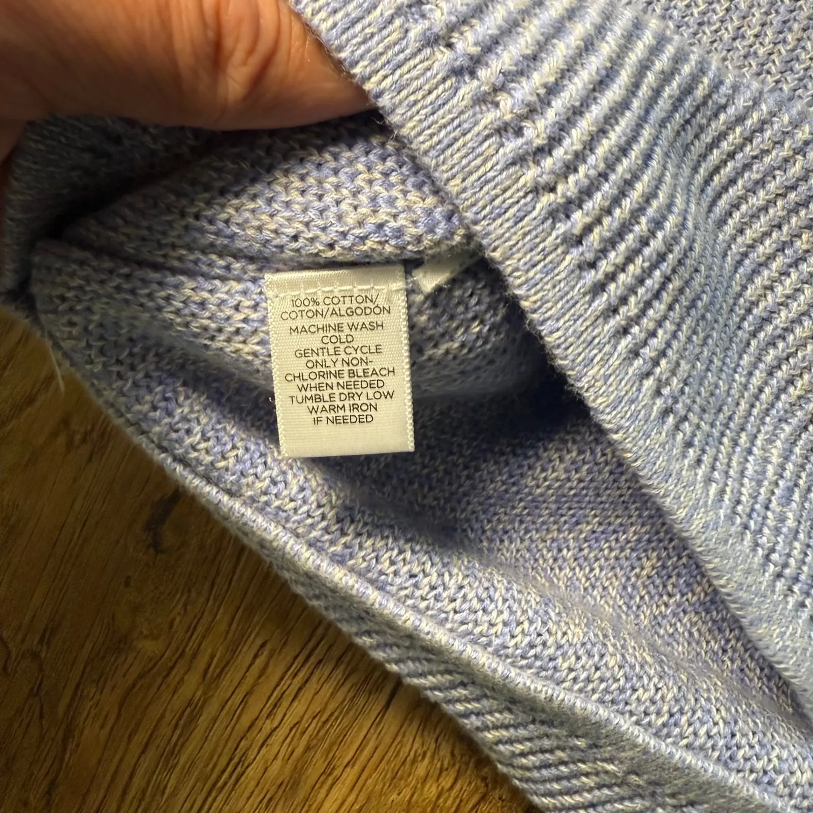 Y2K LOFT Knit Top Blue V Neck Womens Size S Short Sleeve 100% Cotton Sweater - Image 10