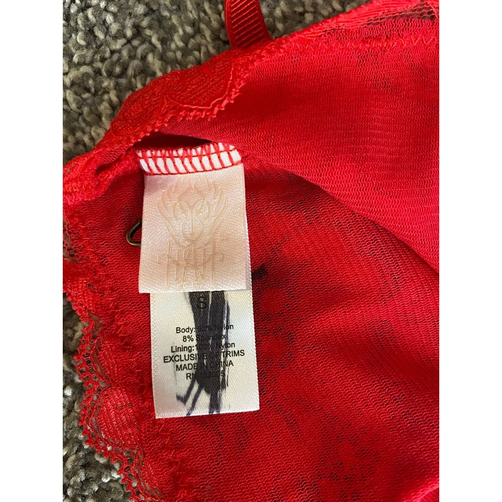 Hot as Hell Red Lace Lingerie Bodysuit with Corset Back – Size S - Image 6