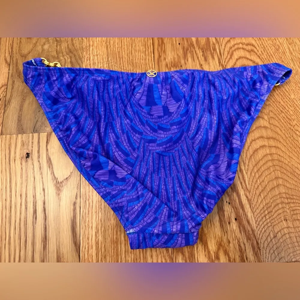 ViX Swimwear Paula Hermanny sz Large Leslie Allie Bikini Bottom blue and purple - Image 4