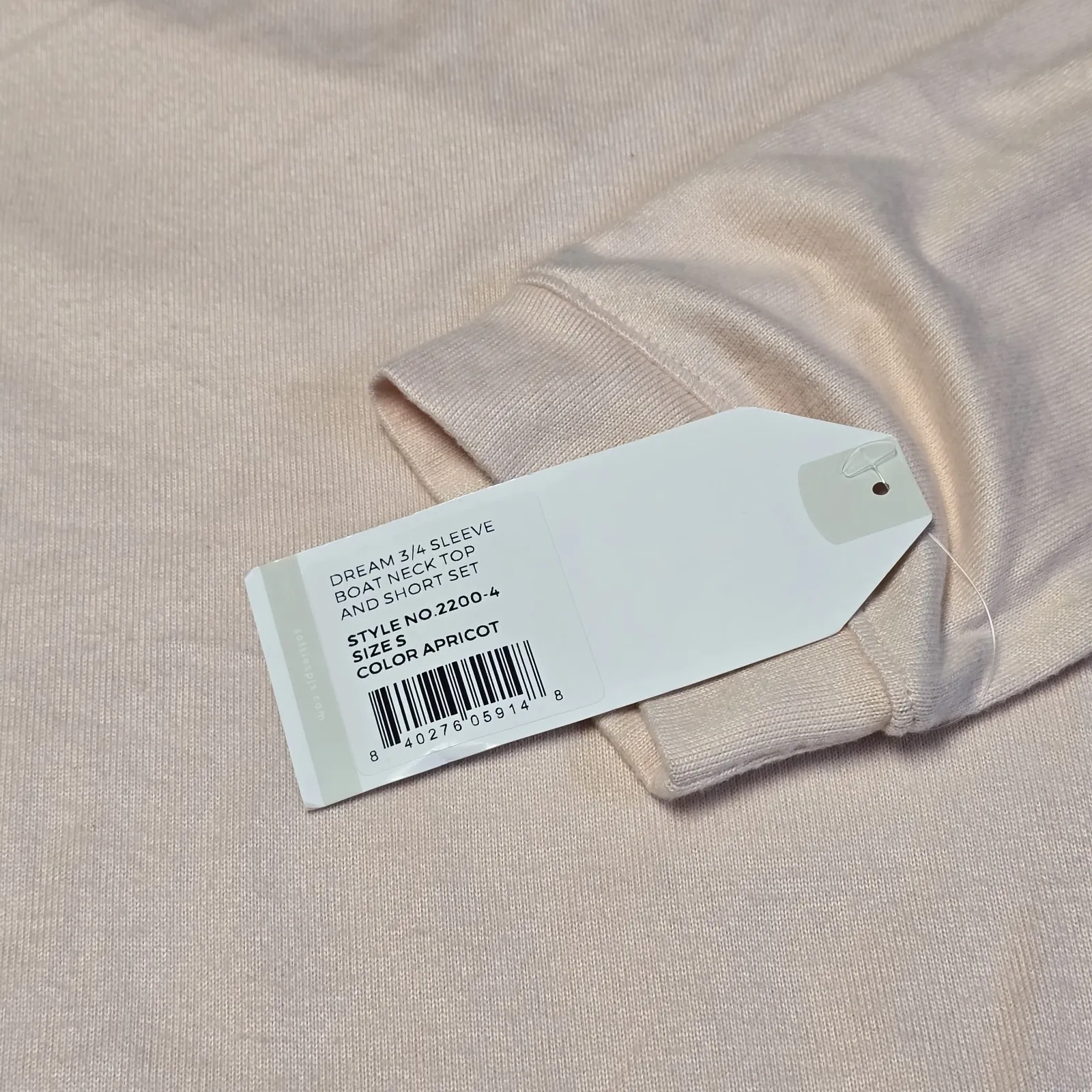 Softies Dream 3/4 Sleeve Boat Neck Top and Short Set Sz‎ S Apricot NWT Soft $129 Pink - Image 5