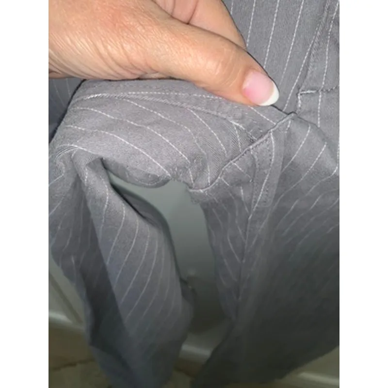 Express Women's Gray‎ Pinstripe Wide-Leg Dress Pants Size 10 - Image 7