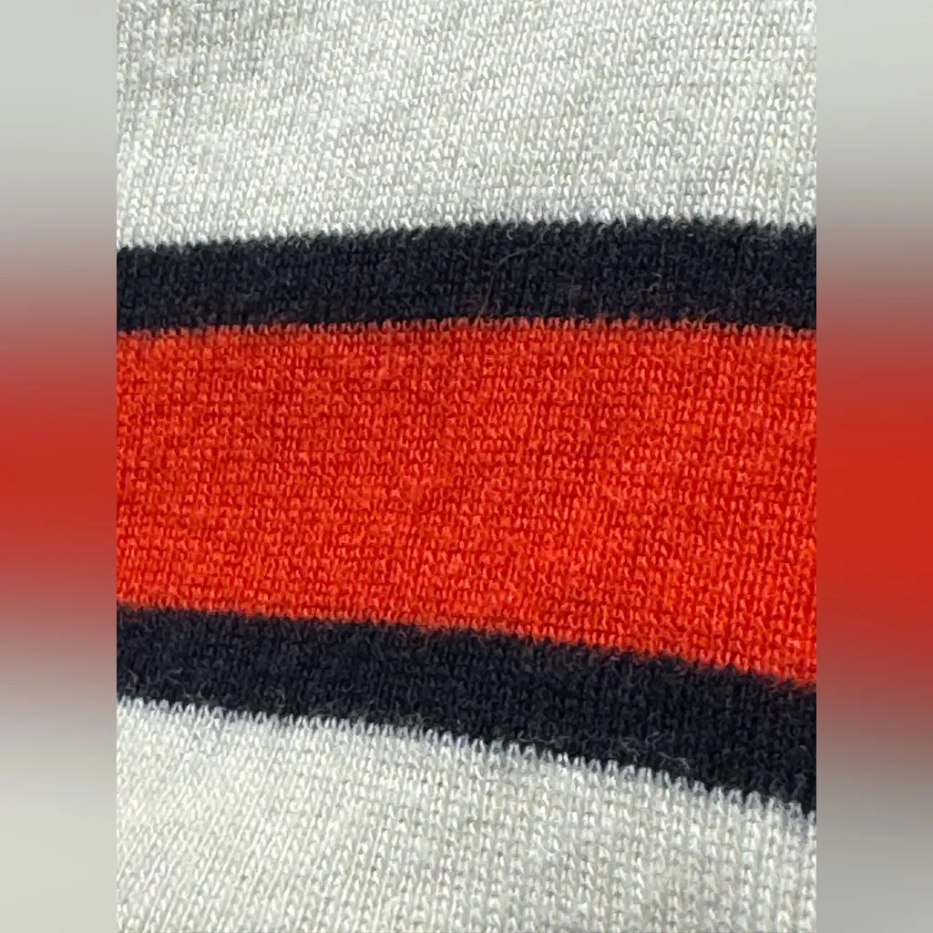 1901 striped boatneck red orange, blue, and white 3/4 sleeve XS - Image 6