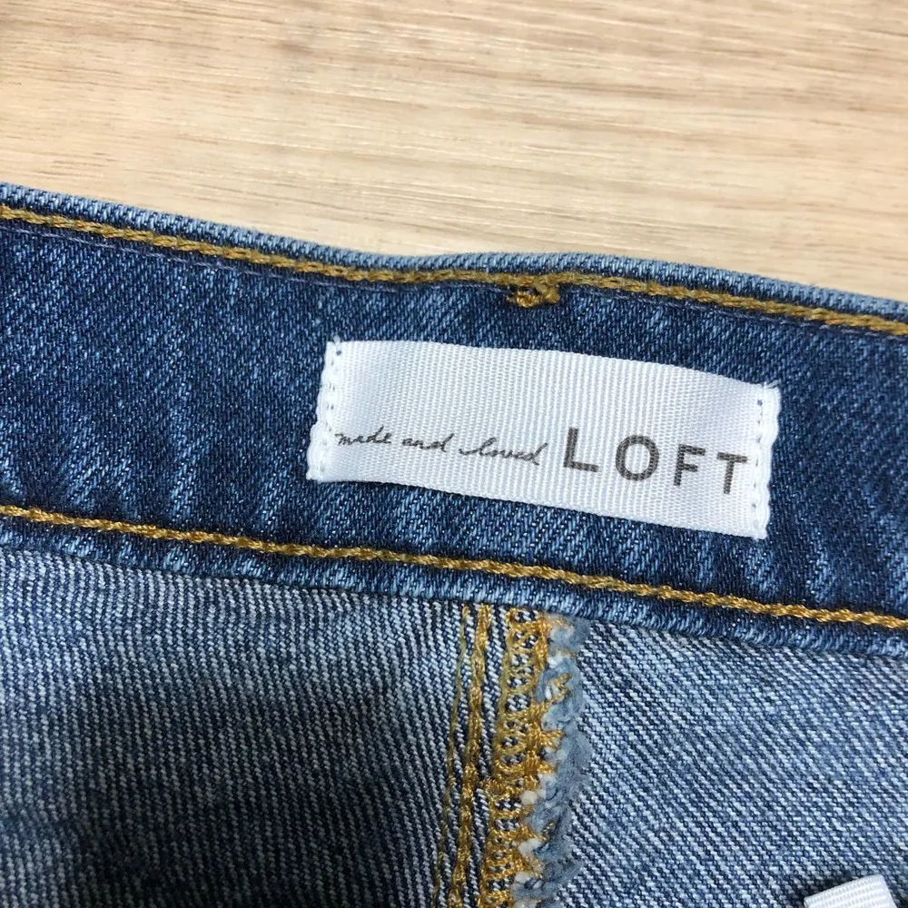 LOFT 90s High Waist Straight Leg Crop Denim Jeans Size 29 - Image 3