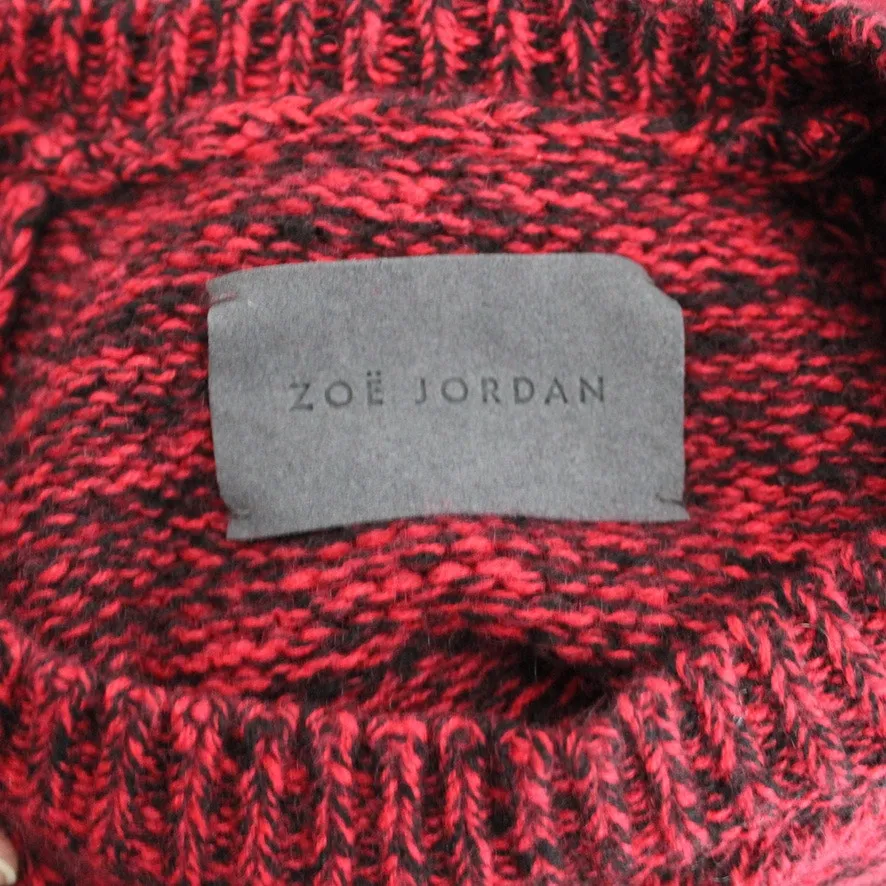 Zoe Jordan Haston Cashmere Wool Cut Out Sweater Jumper Red Black Distressed XS - Image 11