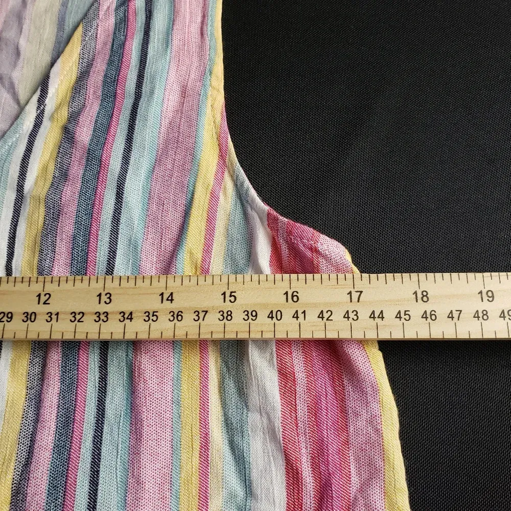 Lulu’s‎ Dreaming of Sunshine Pink Multi Striped Ruffled Cropped Tank Top - Image 7