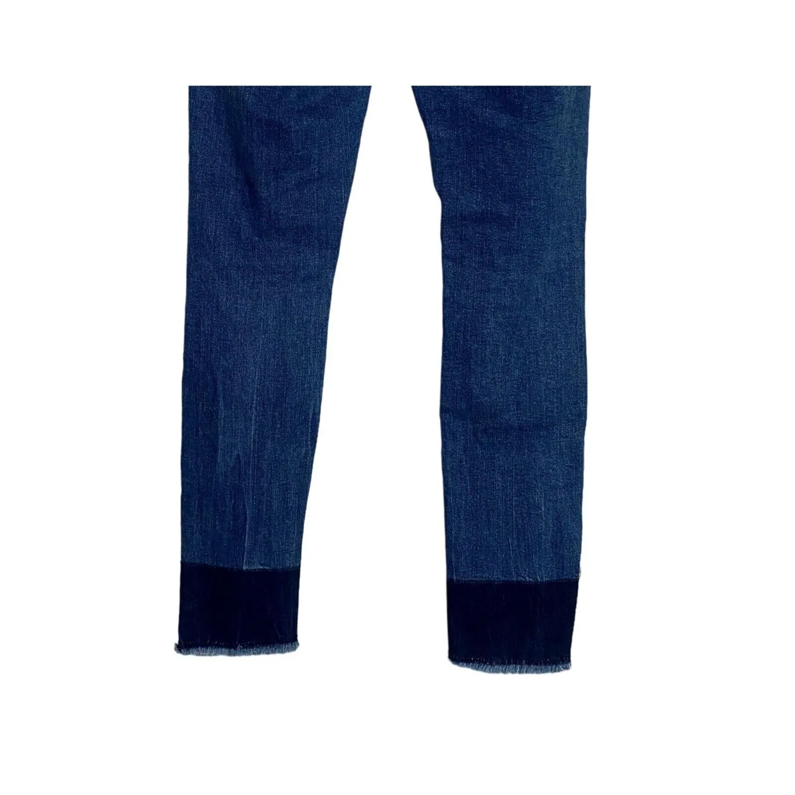 ZARA Z1975 Vintage Distressed Denim Skinny Jean Raw Frayed Hem 8 Blue #4081 - Image 9