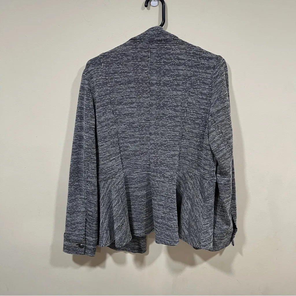 EUC LANE BRYANT SZ 14 COLLARLESS TWEED BLACK & WHITE WOMENS BLAZER - Image 5