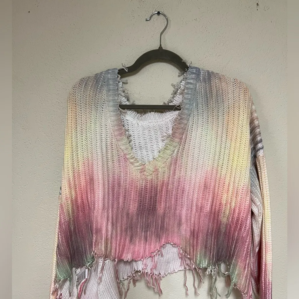 Colorful Tie-Dye Distressed Sweater Skylar + Madison M - Image 4