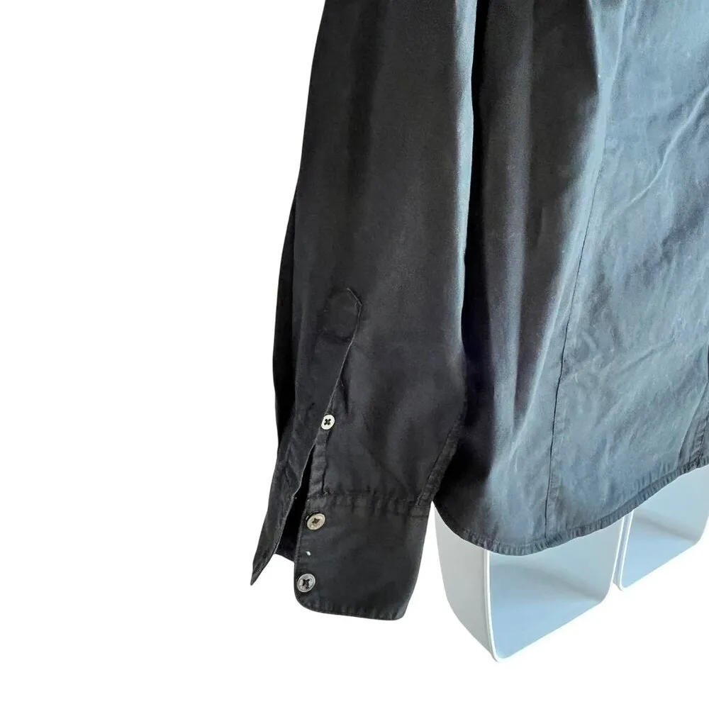 Gap Black Long Sleeve Button-Up Shirt M Womens Casual Cotton 87v - Image 7