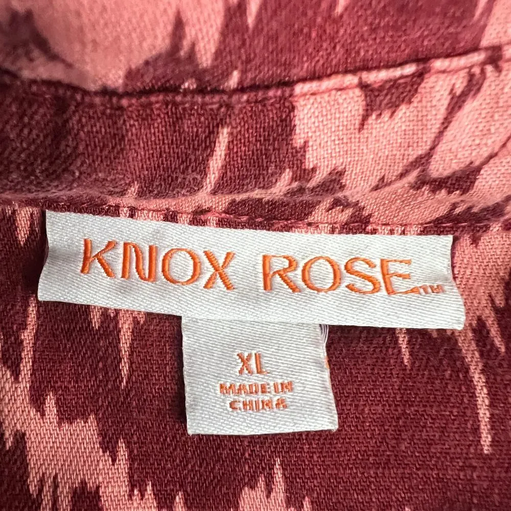 Knox Rose Floral Button Front Long Sleeve Bohemian Shirt Women's Size XL - Image 2