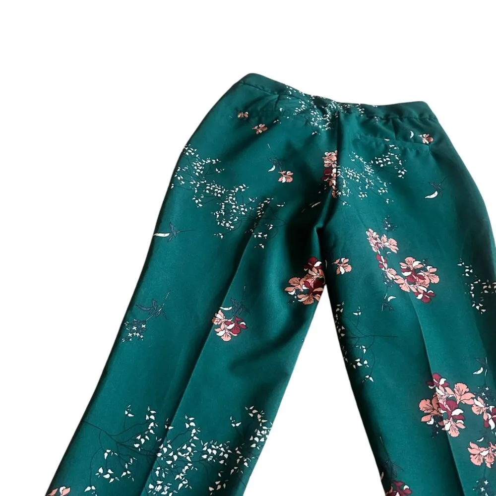 Carolina Belle Green Floral Print Slacks Trousers Pants Ankle Size 6 Women's - Image 11