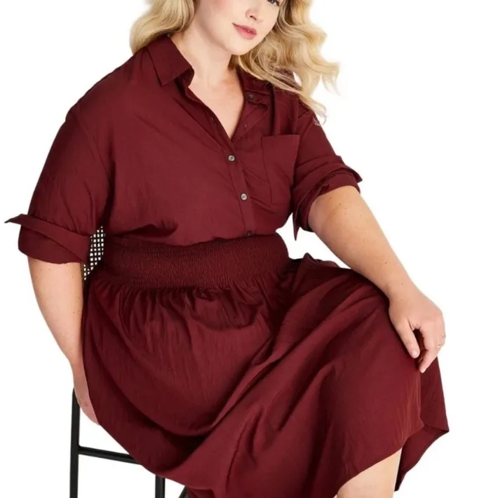 Future Collective Burgundy Collared Button - Image 3