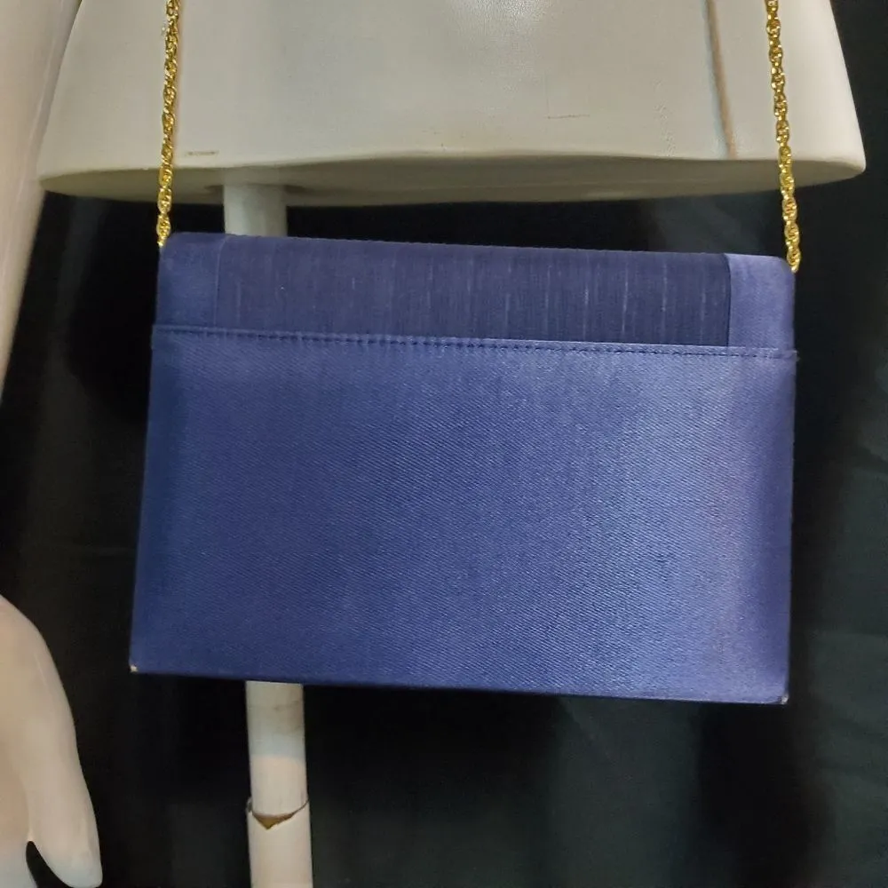Valerie Stevens Blue & Gold Crossbody Purse - Image 3