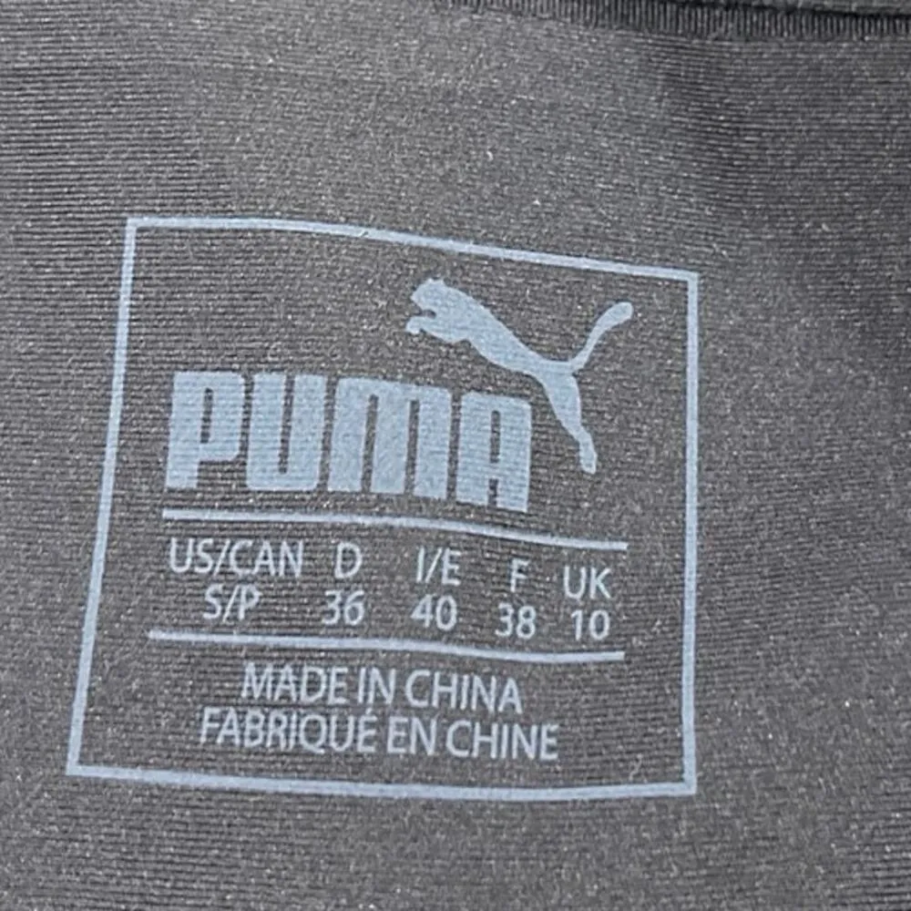 Puma Everyday Graphic Black Metallic Bronze Workout Training Tights Leggings S - Image 6