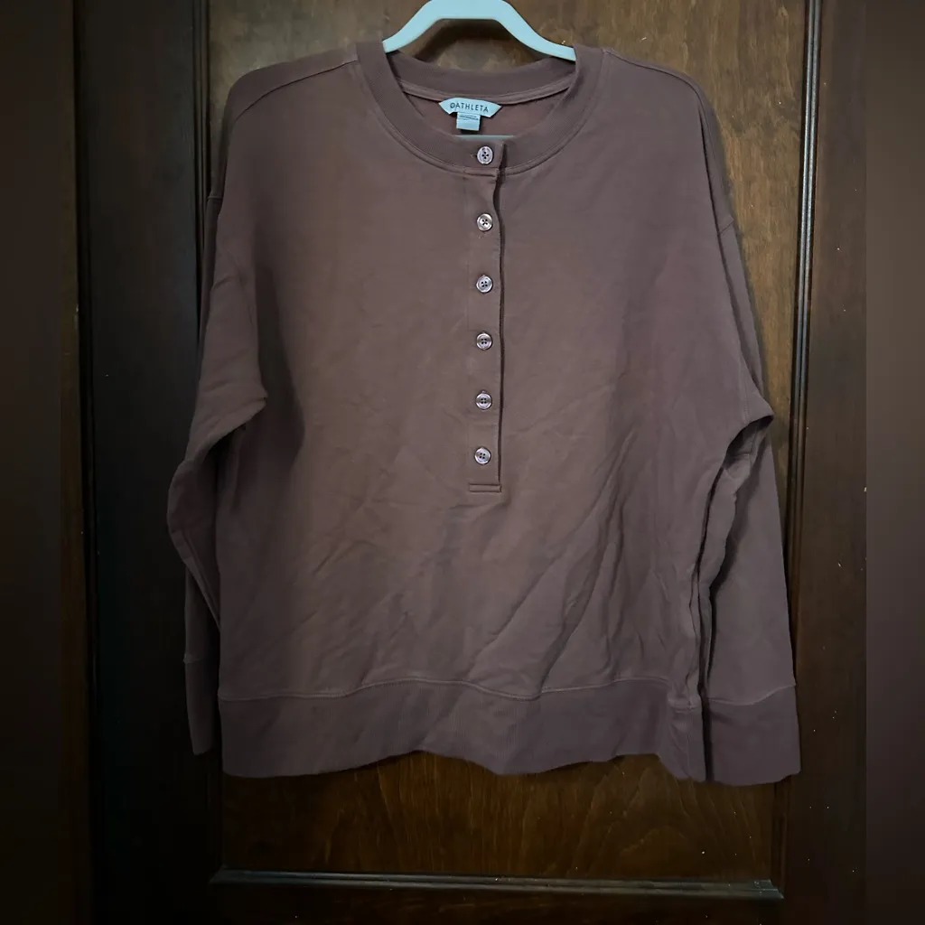 Athleta Balance Henley Sweatshirt Size L - Image 2