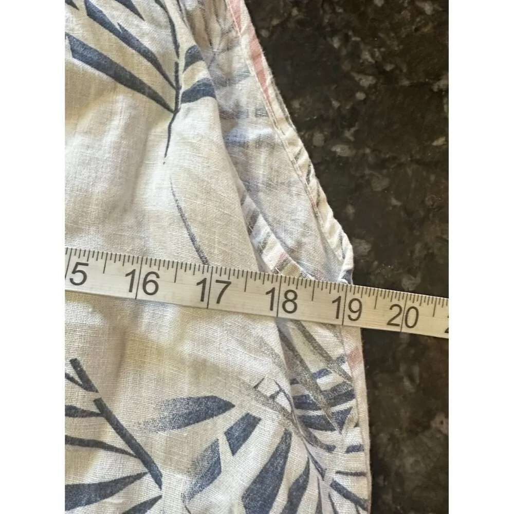 Lungo L’arno Made In Italy Linen Leaf Print Dress Size Large Multicolor Sundress - Image 5