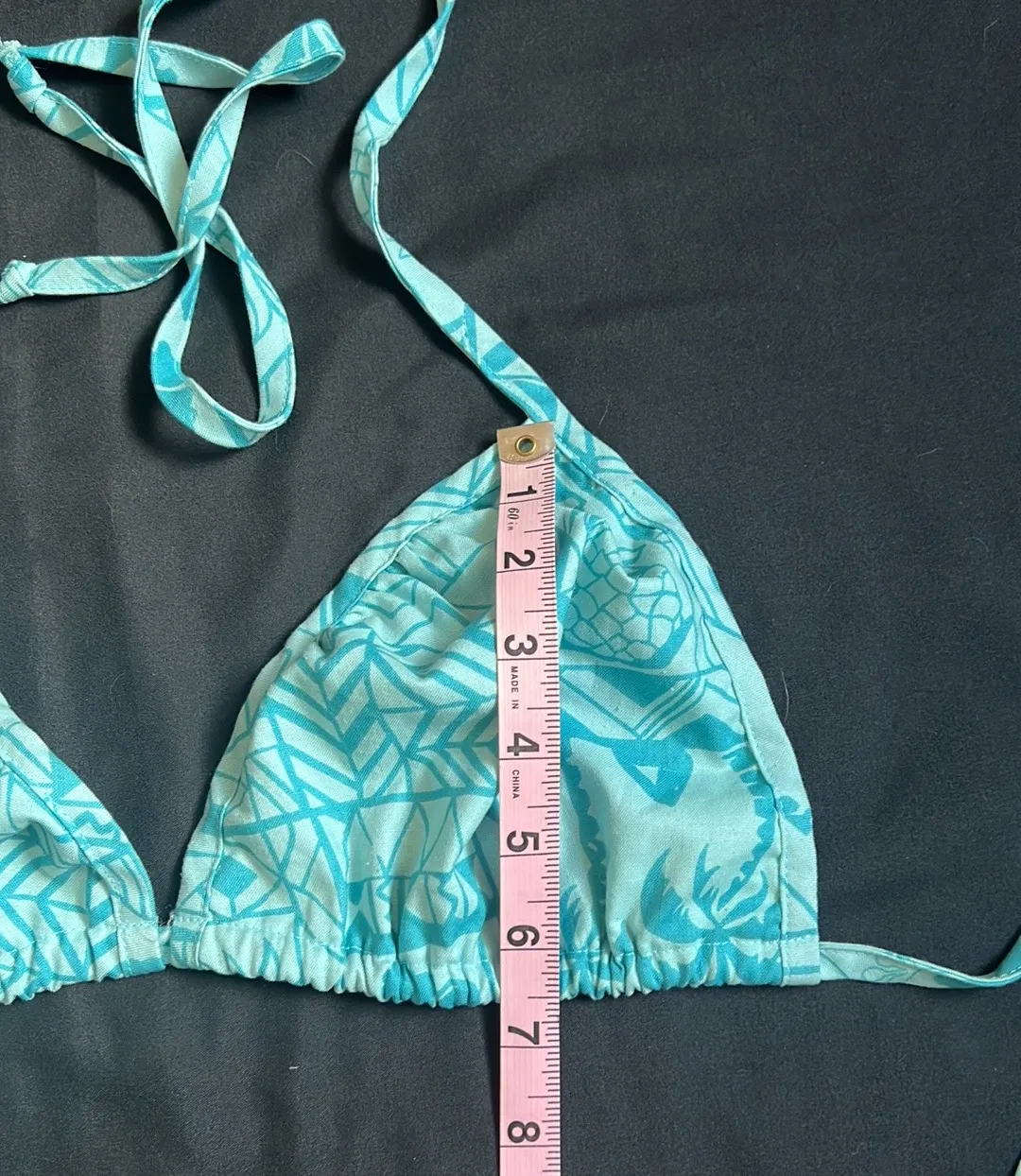 Vintage  Tropical Triangle String Bikini Top & Matching Sarong - Image 6