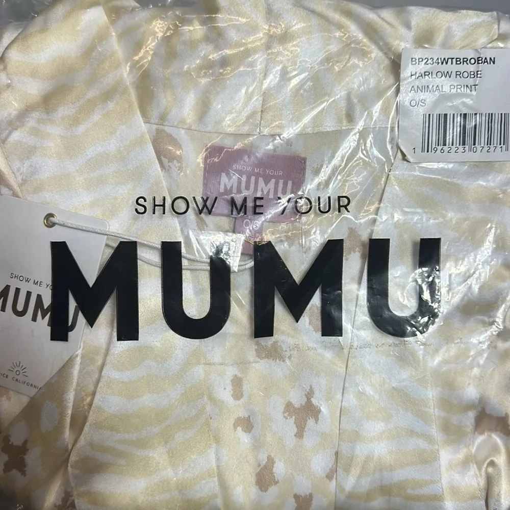 NWT Show Me Your Mumu x Curateur OS Harlow Robe - Animal Print.  SZ O/S - Image 12