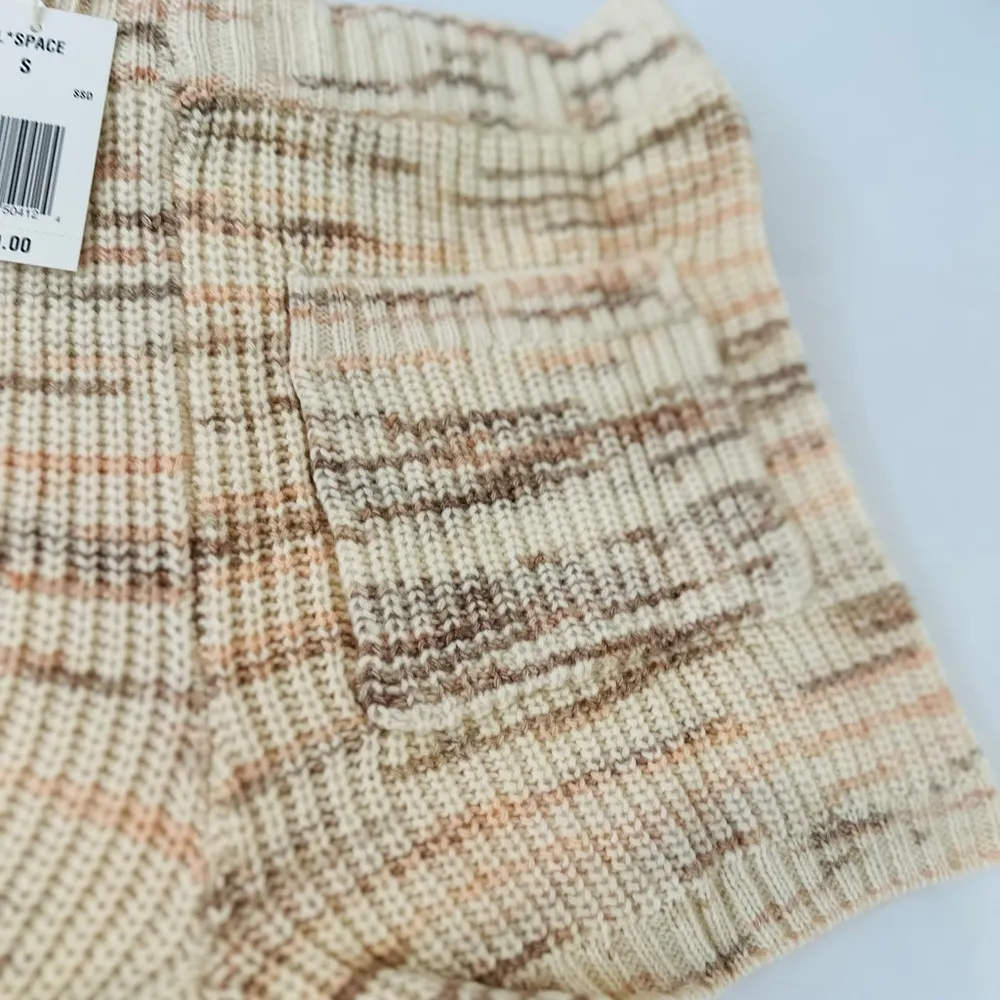 $119 L*Space Women's Beige Spacedye Striped Sweater Shorts Size S Soft And Fuzzy - Image 7
