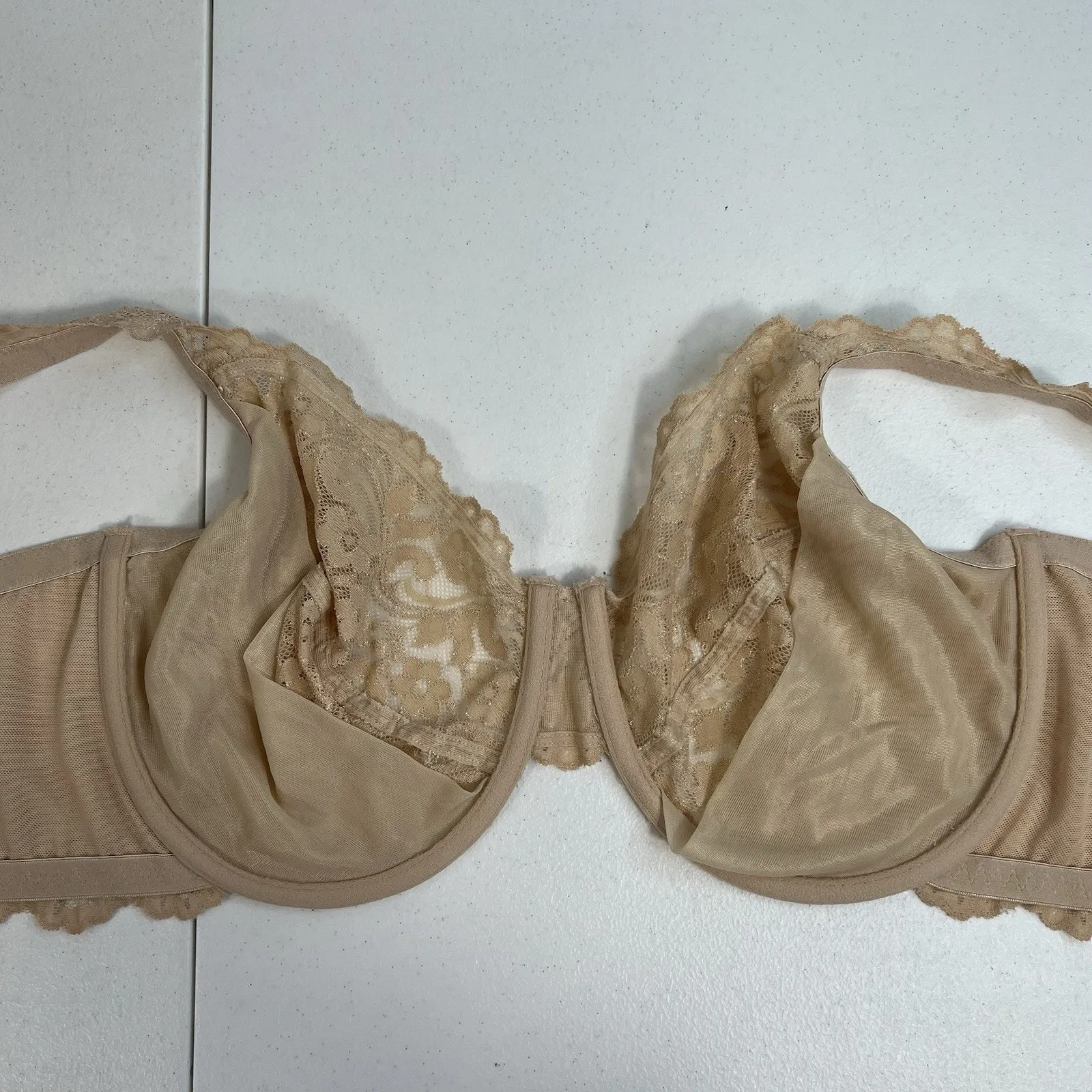 Smart And Sexy 42DD Bra Signature Lace Unlined Underwire In Buff Beige SA964 - Image 9