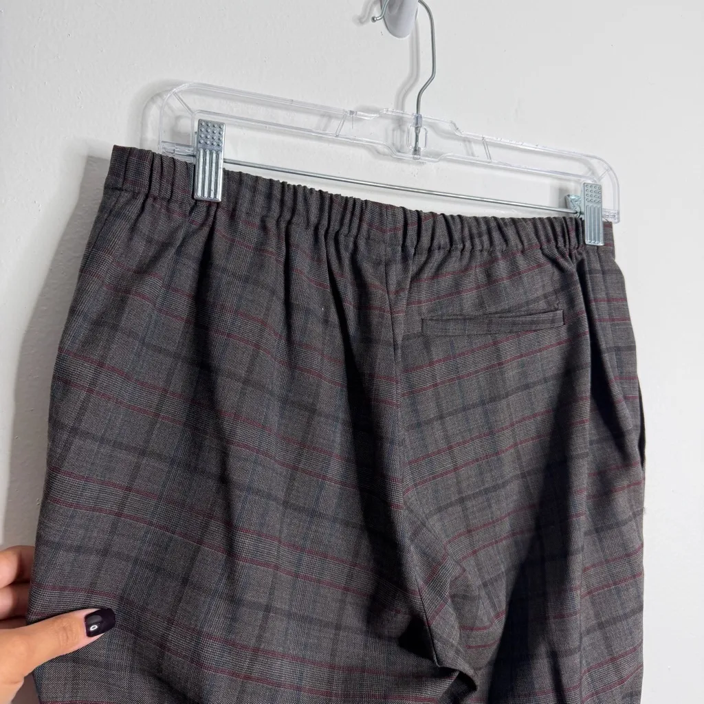 6397 Pull On Trouser Wool Stretch Gray Plaid Small Casual Workwear - Image 8