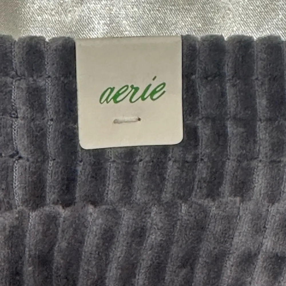 Aerie Groove On Flared Pants Velvet Ribbed High Rise Gray Small New Lounge Boho - Image 7